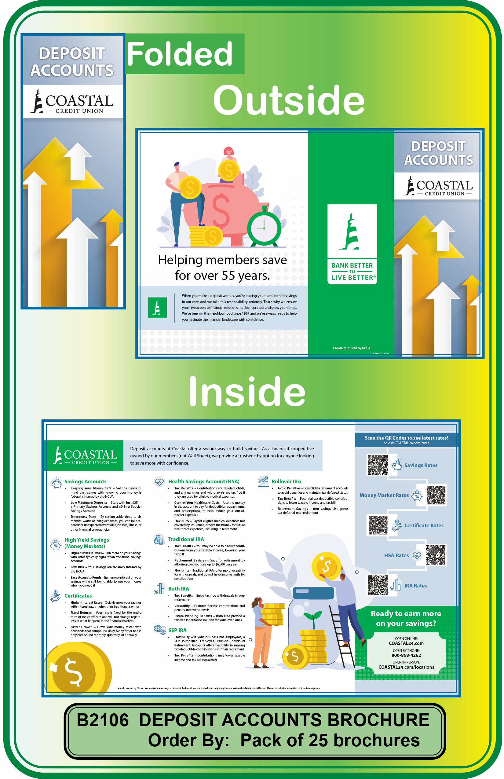 DEPOSIT ACCOUNTS BROCHURE **<B>Order By: Pack of 25 brochures<b/>